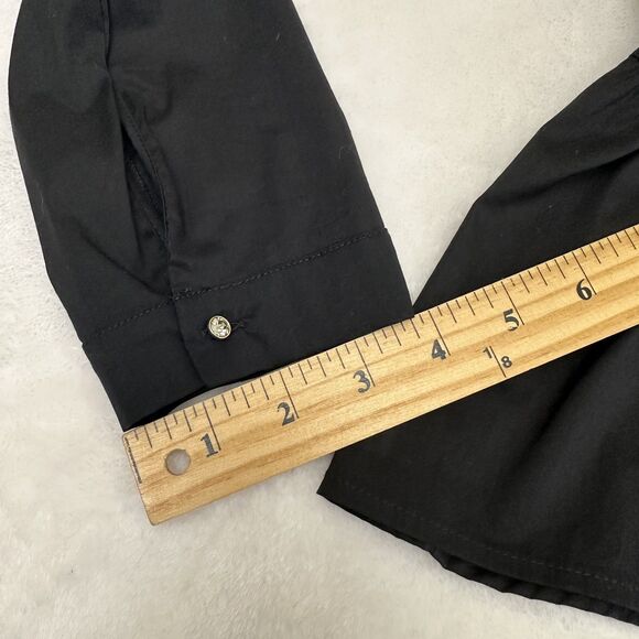 VDP Collection Black Long Sleeve Embellished Collar Peplum Blouse Sz 10/46 - Picture 10 of 16